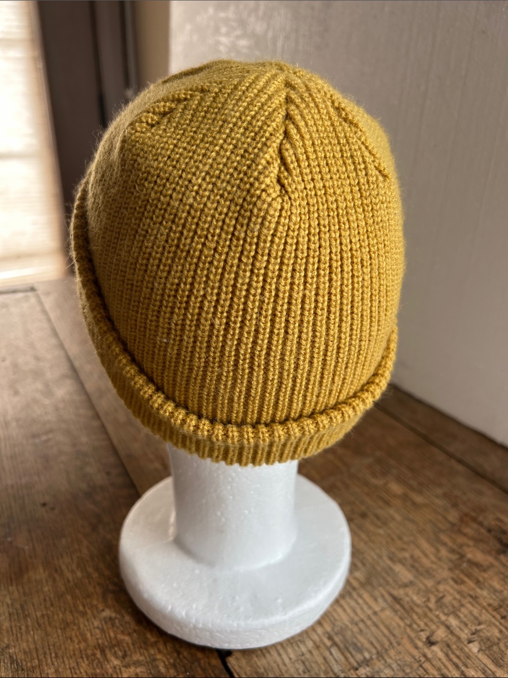 Volcom Adult Mustard Knit Beanie with Logo Patch. Unisex. - Picture 4 of 7